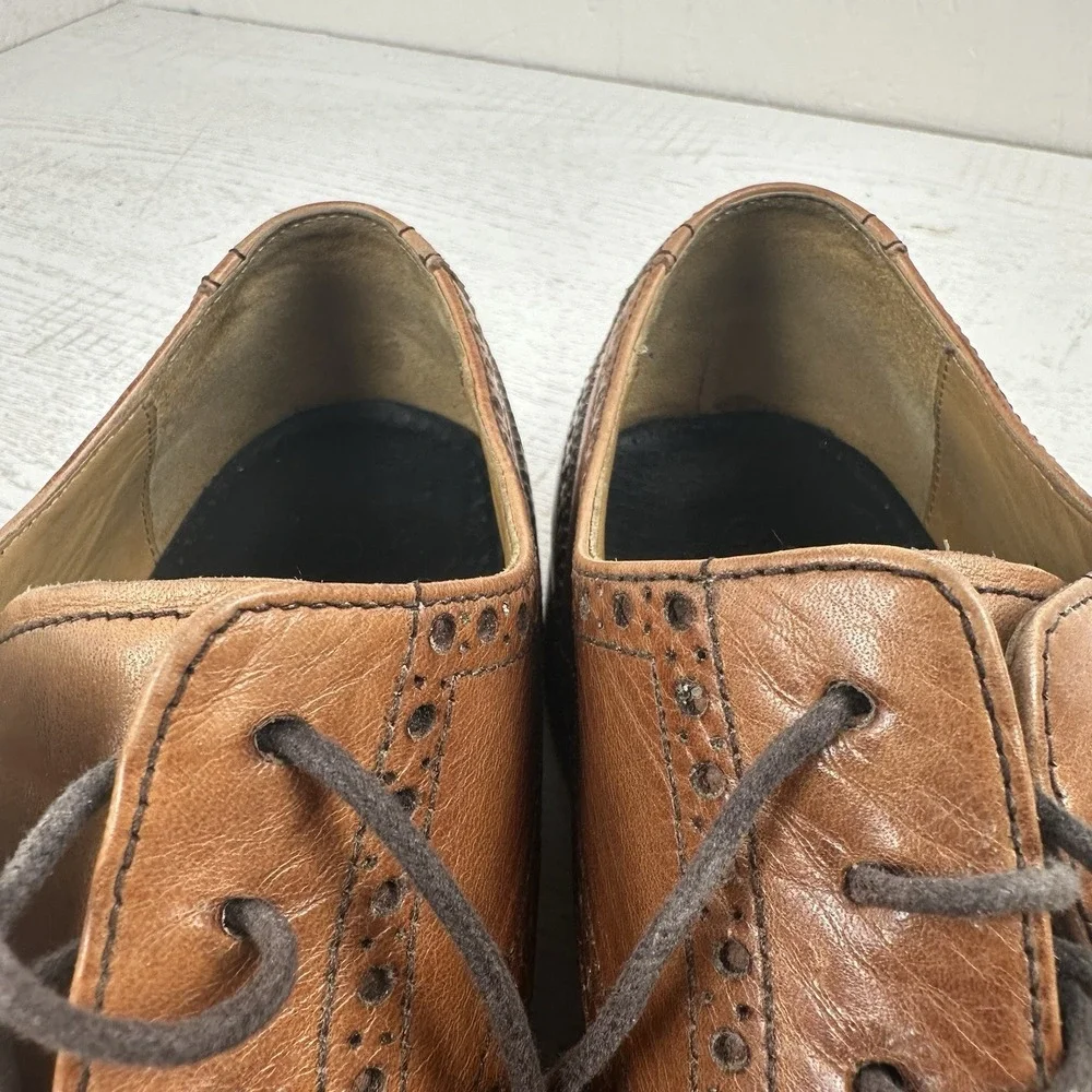 Cole Haan Air Giraldo Wingtip Derby Comfort Dress Shoes Men's 10.5 Tan Excellent
